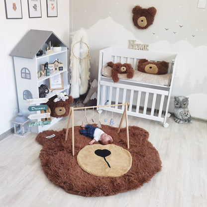 Woodland Bear Rug Nursery - Personalized Adventure Theme Baby Room Decor