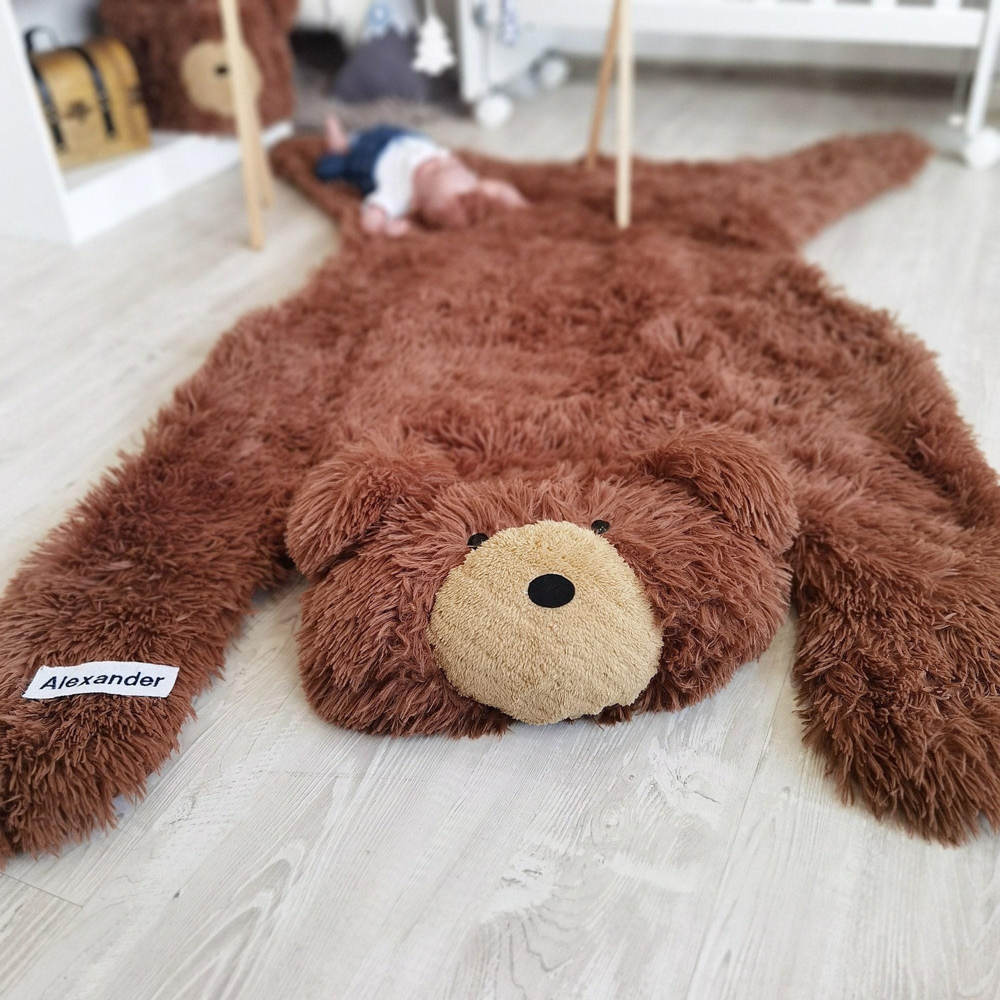 Bear Rug Brown Plush Baby Boy