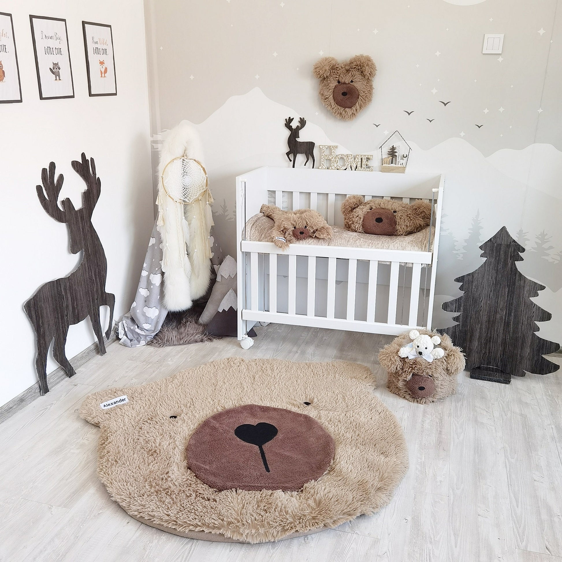 Handmade Plush Bear Pillow: Cozy Nursery Decor, Personalizable