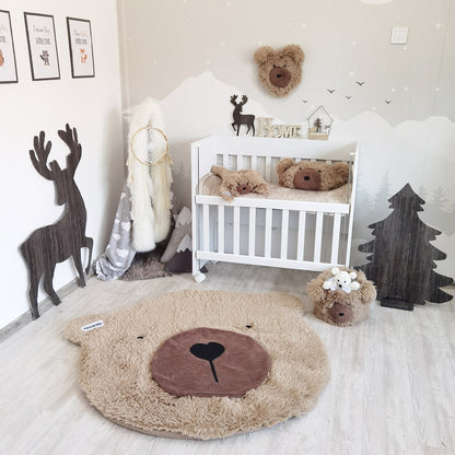 Handmade Plush Bear Pillow: Cozy Nursery Decor, Personalizable