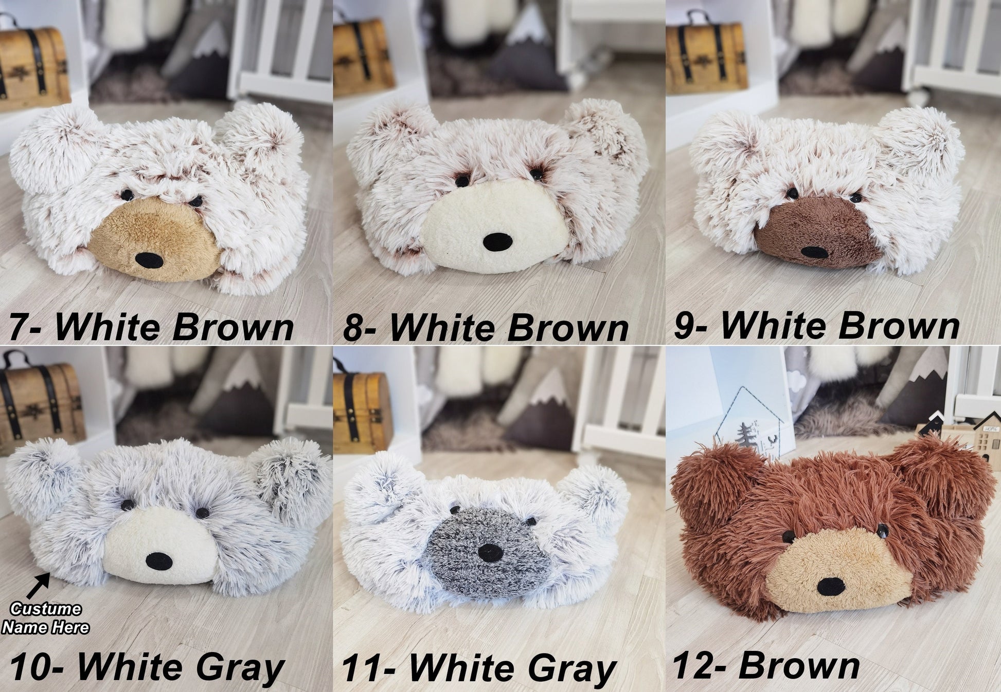 Handmade Plush Bear Pillow: Cozy Nursery Decor, Personalizable