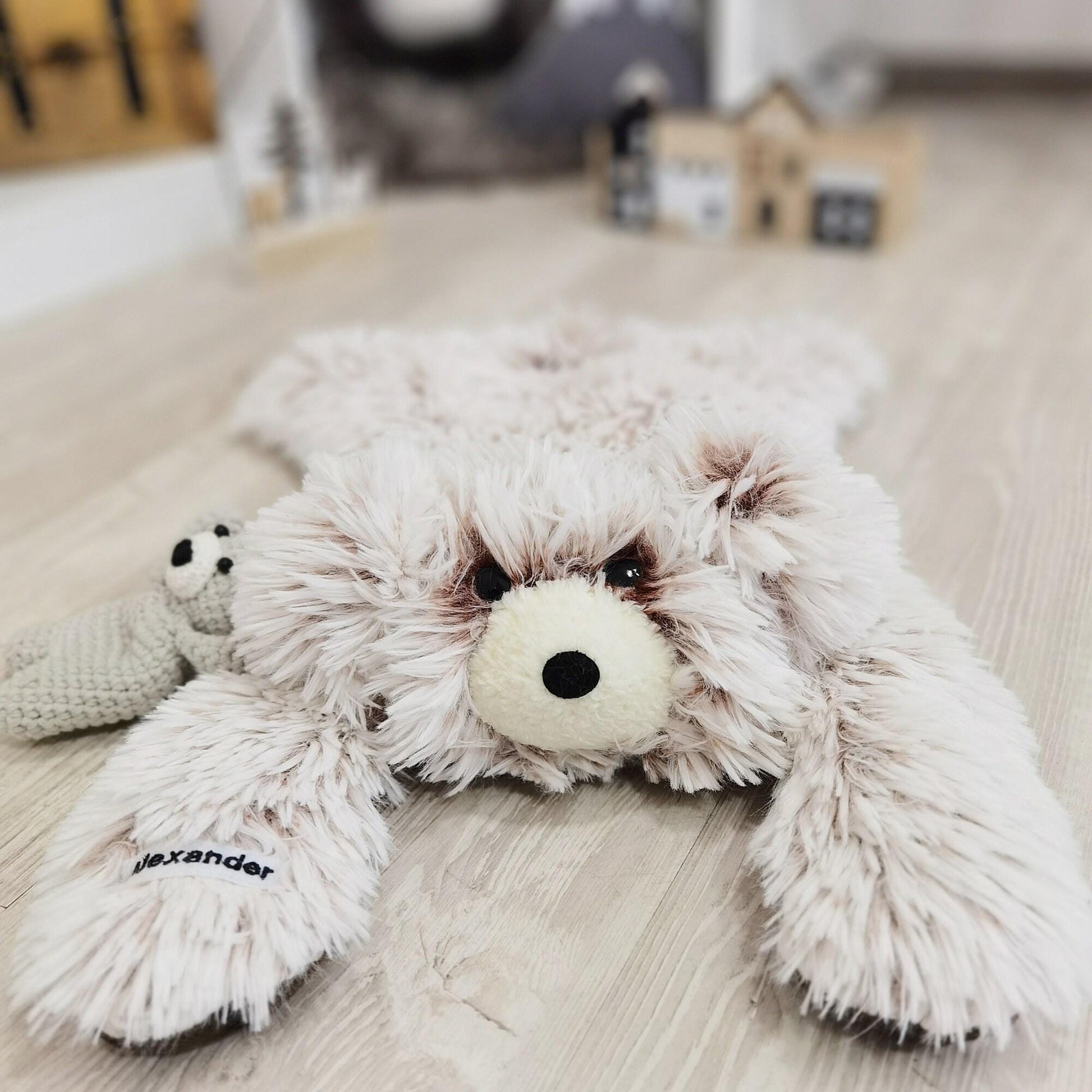 Woodland Bear Rug Personalized Baby Boy