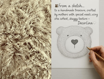 Brown Bear Rug Plush Woodland Personalized