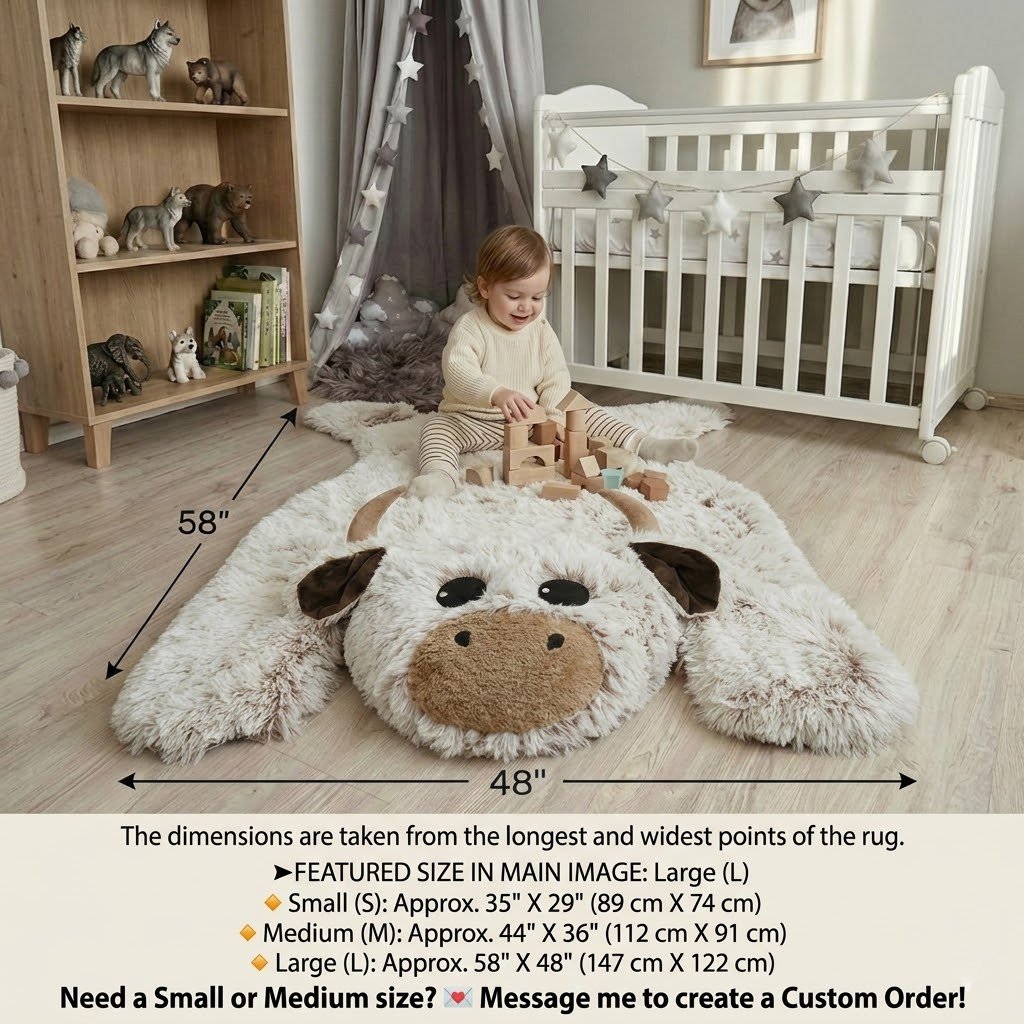 Farmhouse Cow Nursery Basket Storage
