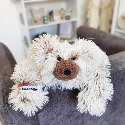 Personalized Fluffy Bear Rug: Cocoa/Snow Nursery Decor