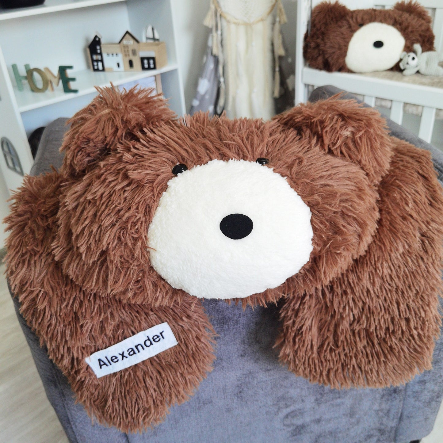 Brown Bear Rug Shaggy Minky Personalized