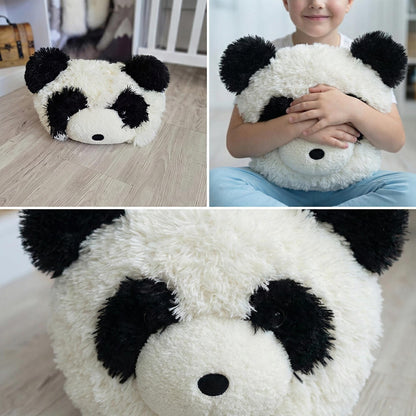 Handcrafted Panda Bear Pillow: Plush Nursery Decor