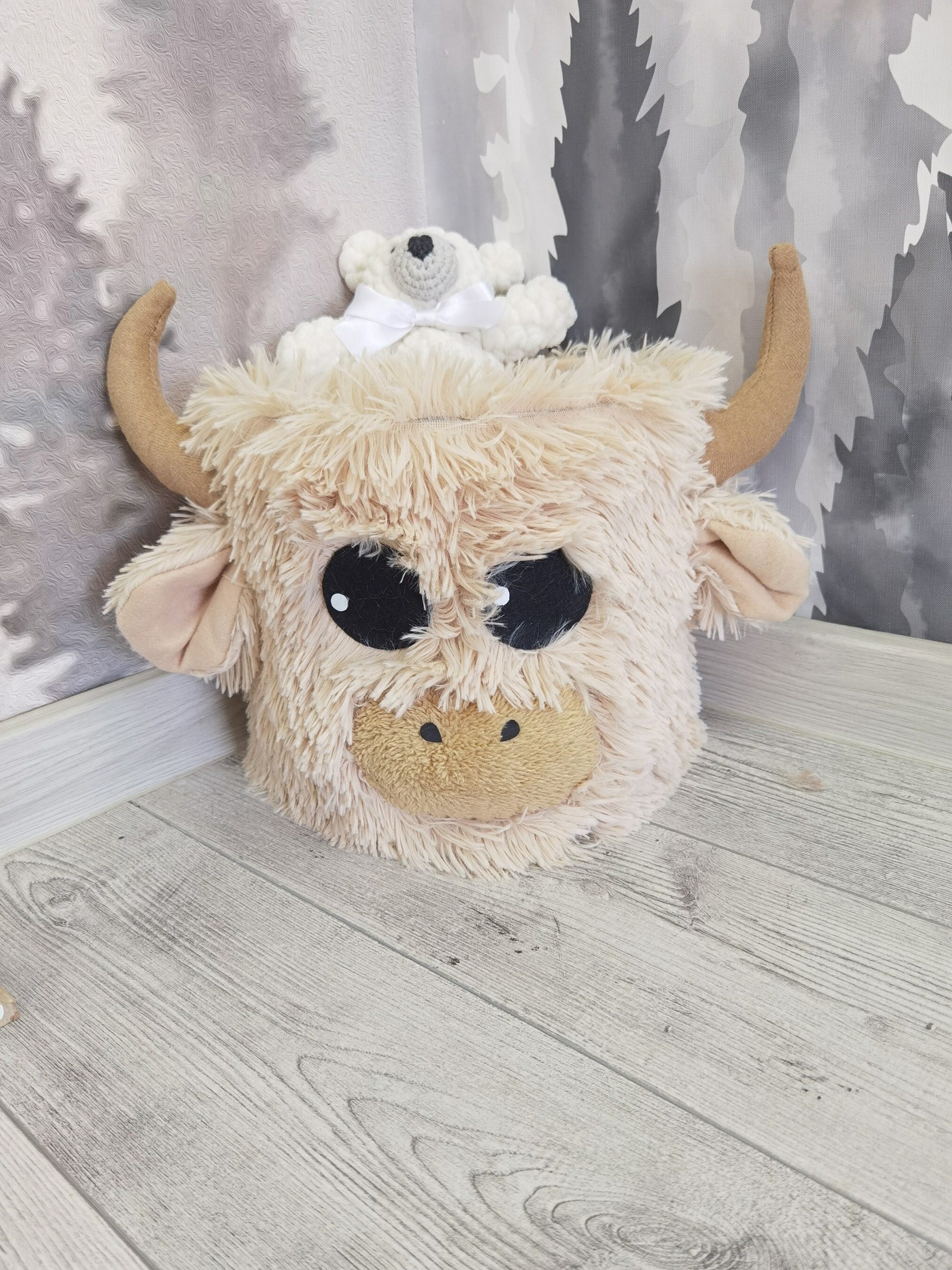 Highland Cow Nursery Basket: Farmhouse Baby Room Decor