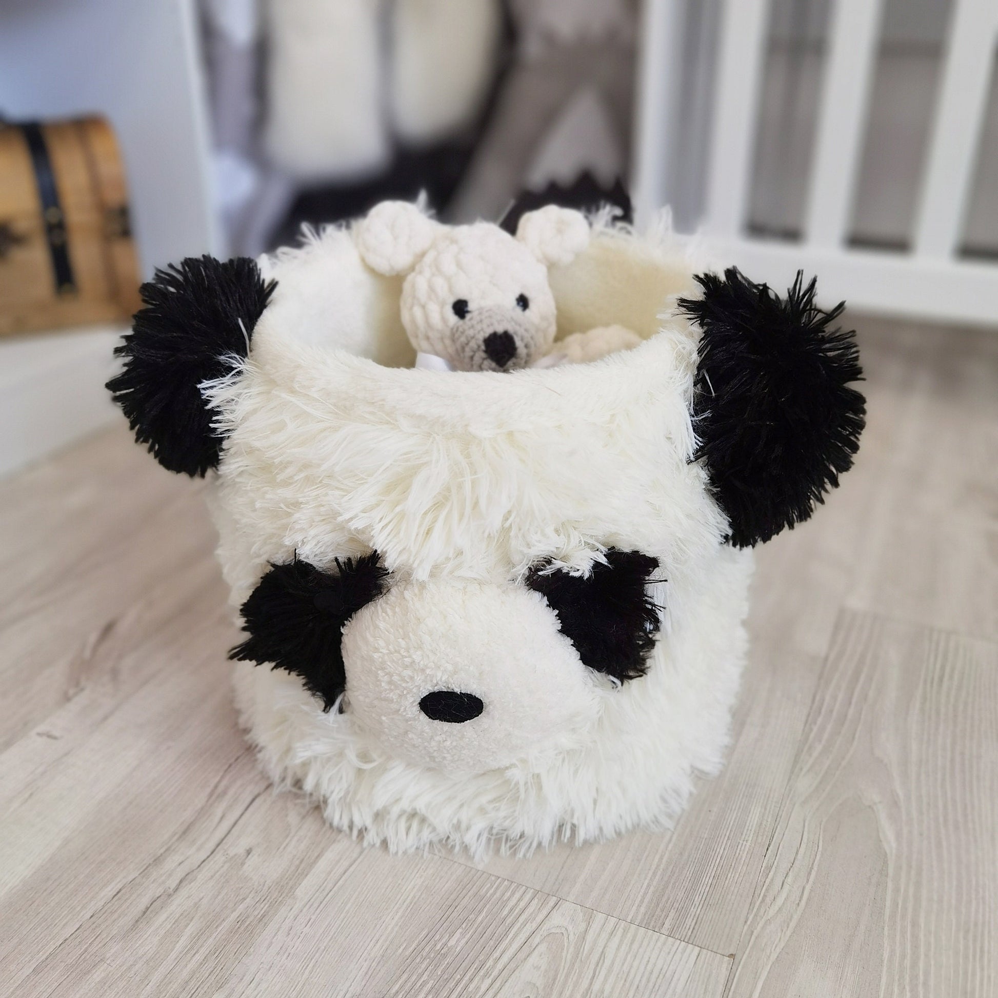 Panda Bear Rug Shaggy Minky Personalized