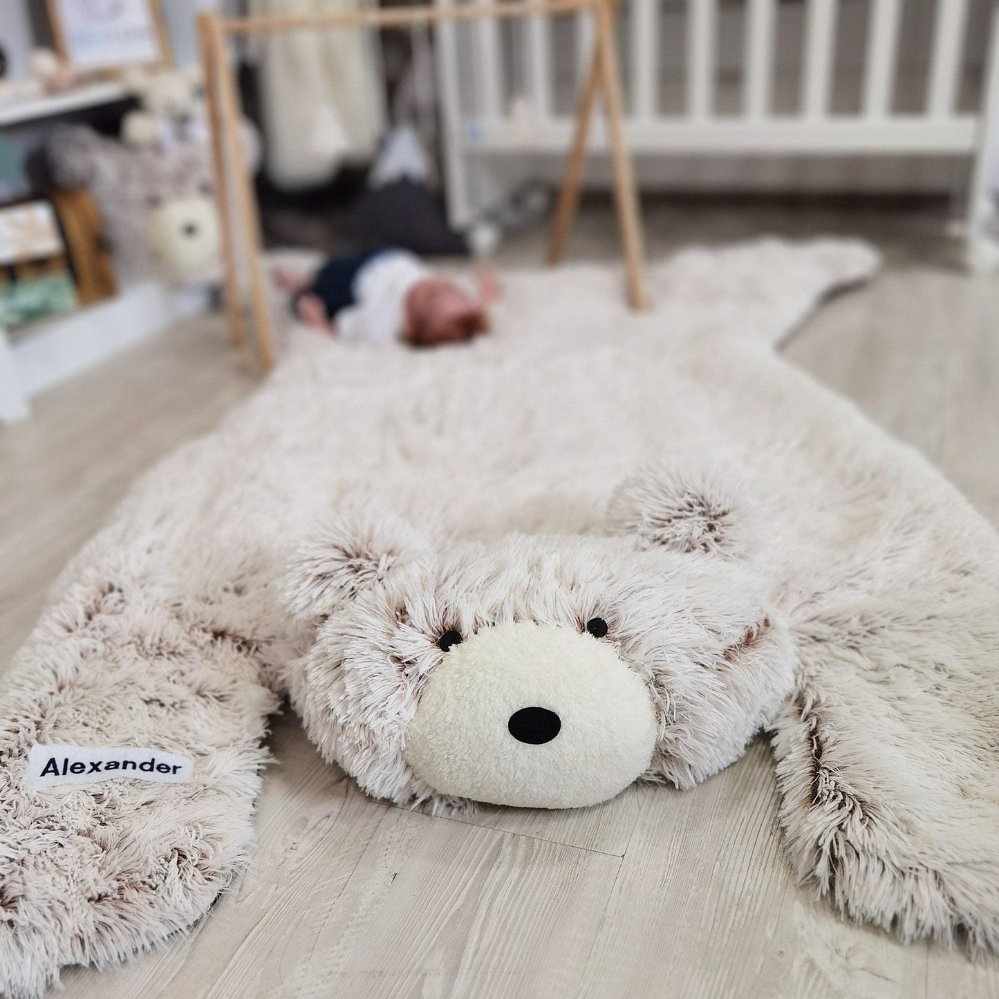 Woodland Bear Rug Personalized Baby Boy