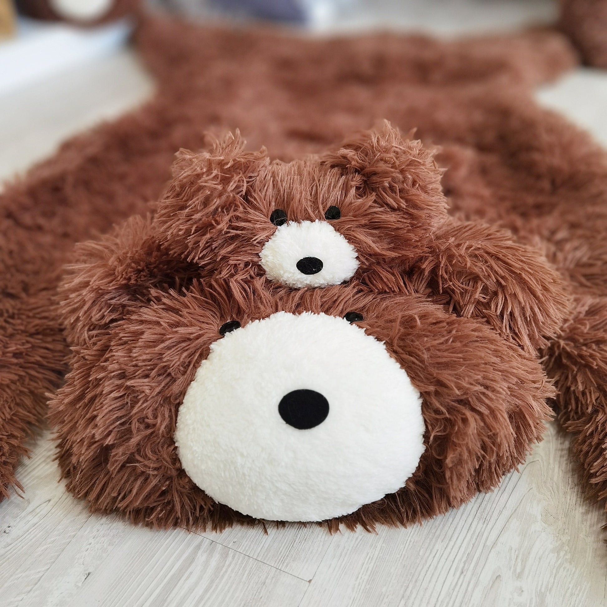 Brown Bear Rug Shaggy Minky Personalized