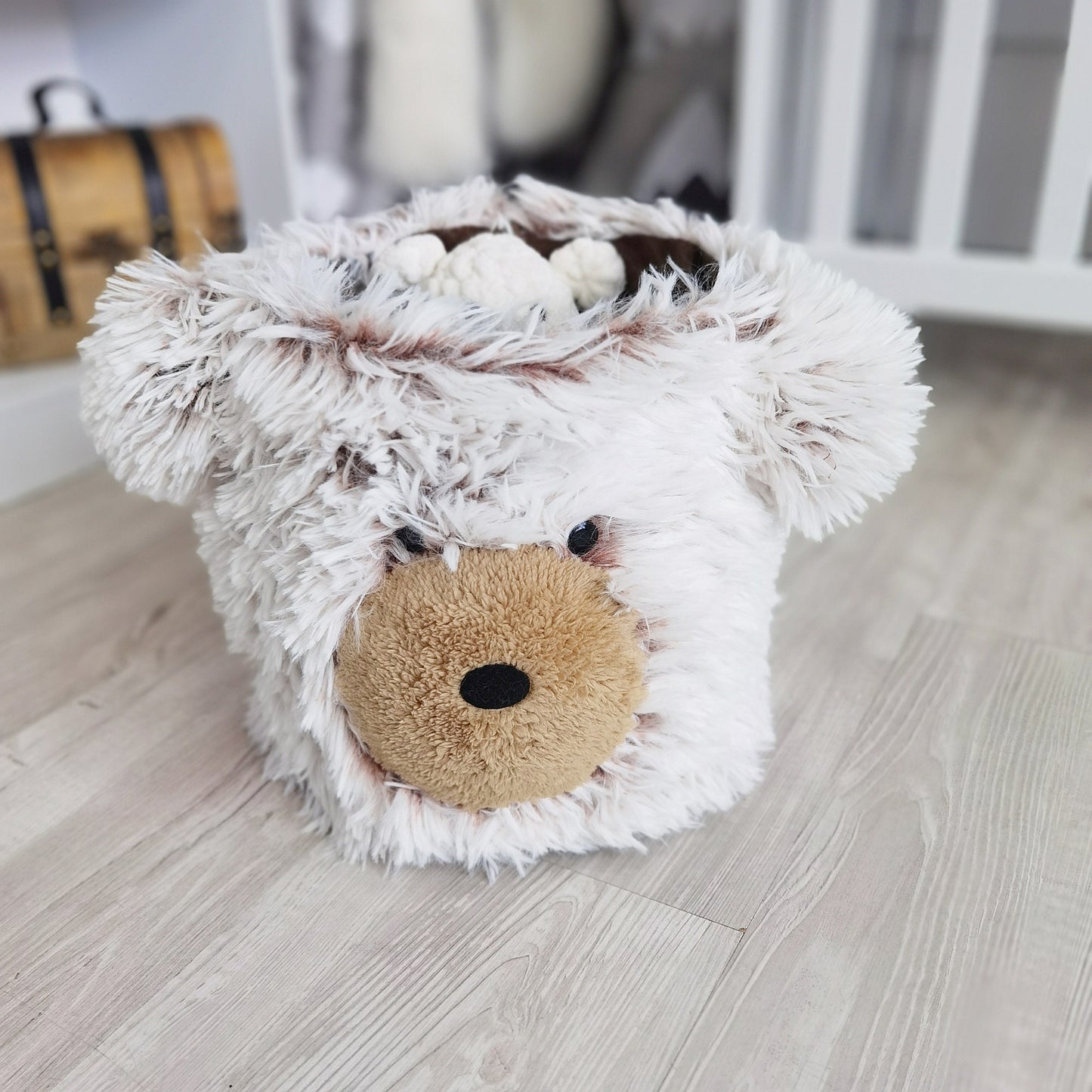 Personalized Fluffy Bear Rug: Woodland Nursery Baby Decor