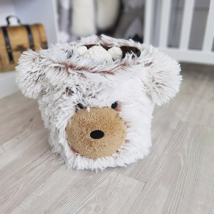 Personalized Fluffy Bear Rug: Woodland Nursery Baby Decor