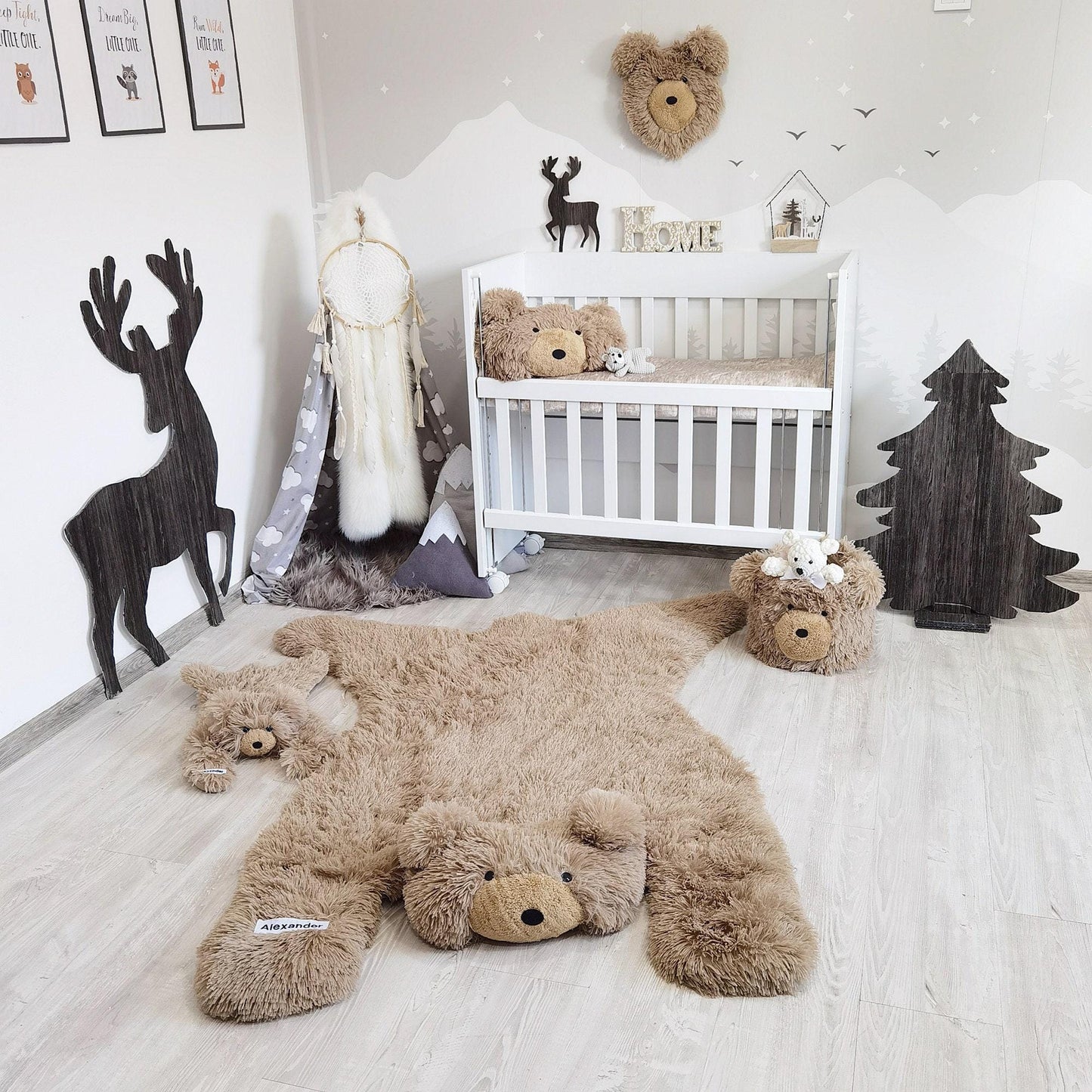 Bear Rug Woodland Baby Boy Personalized
