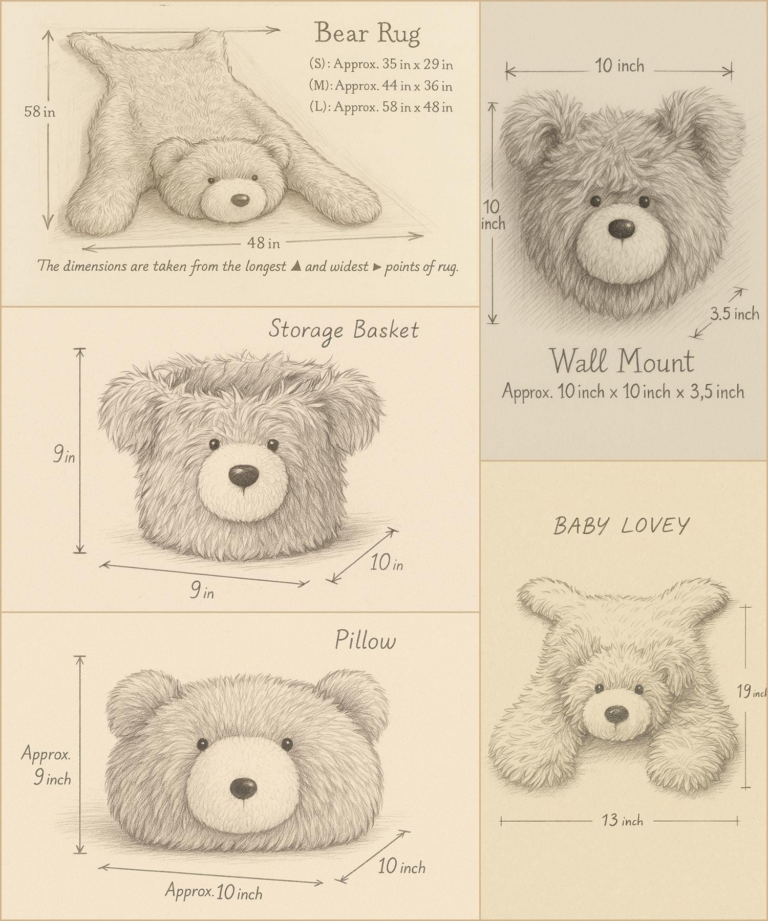 Personalized Bear Rug: Shaggy Minky Nursery Play Mat