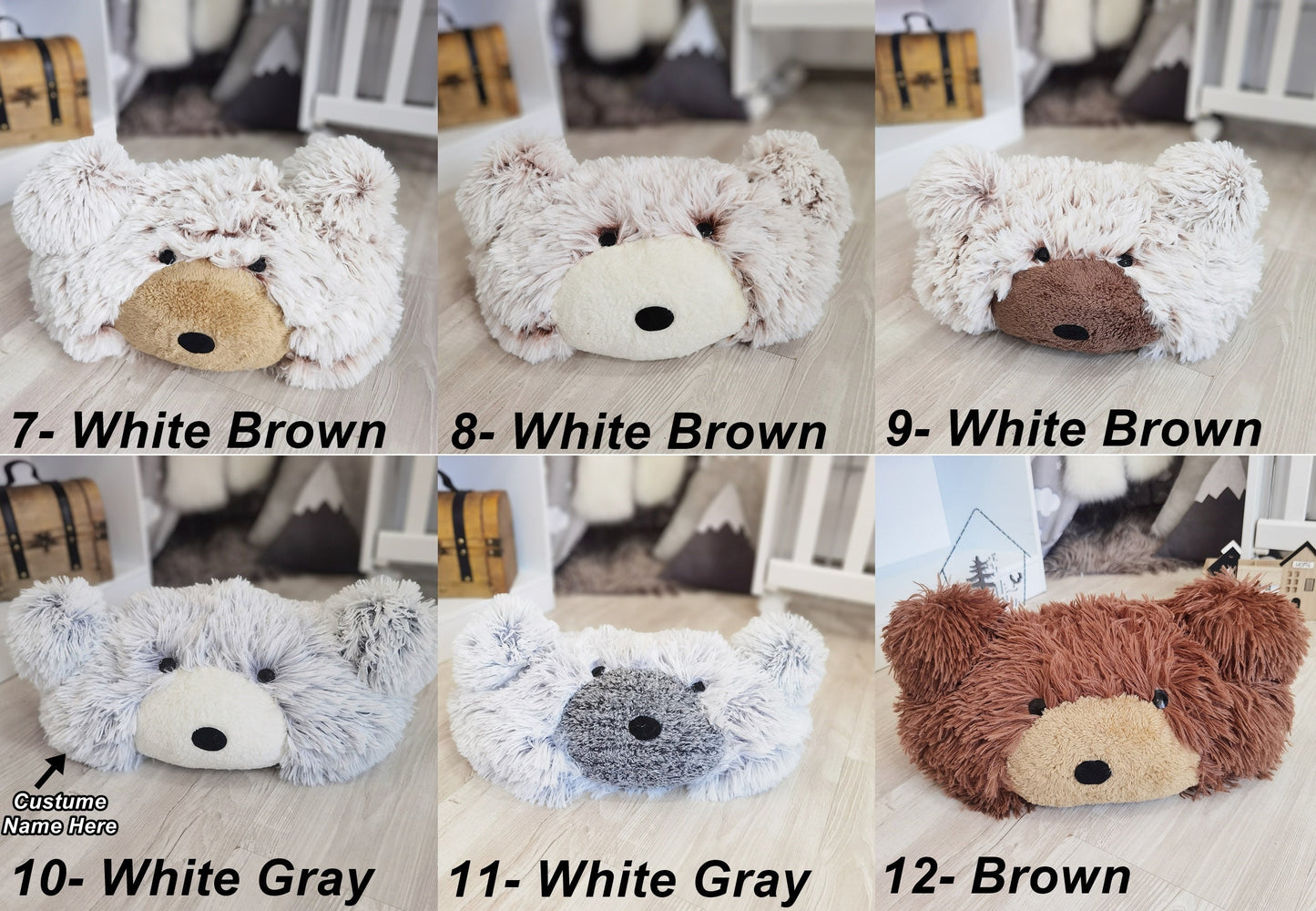 Warm Taupe Bear Pillow Soft Nursery