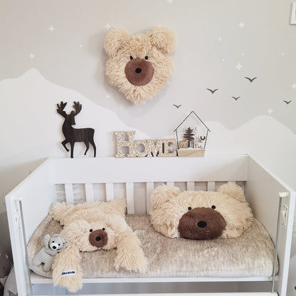 Woodland Bear Rug Beige Faux Fur - DECORLINA