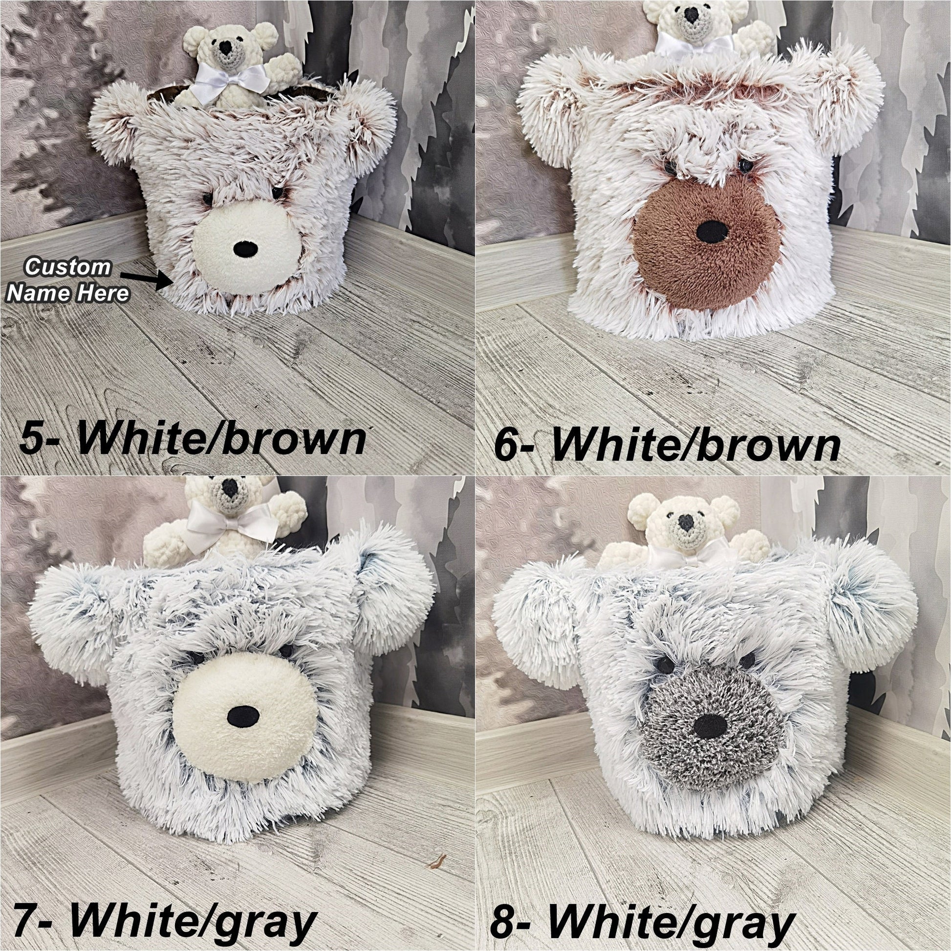 Panda Storage Basket Minky Personalized