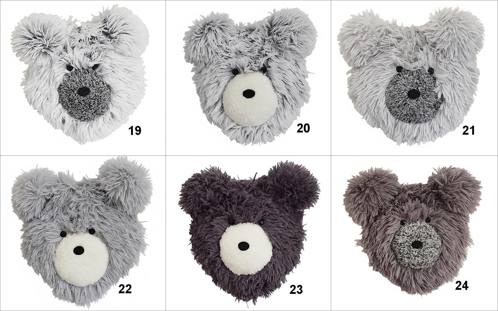 Faux Bear Head Wall Decor - Woodland Nursery Plush Animal