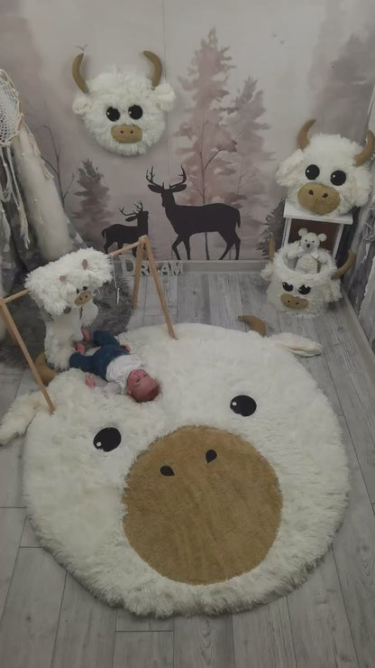 Highland Cow Rug Soft Shaggy Personalized