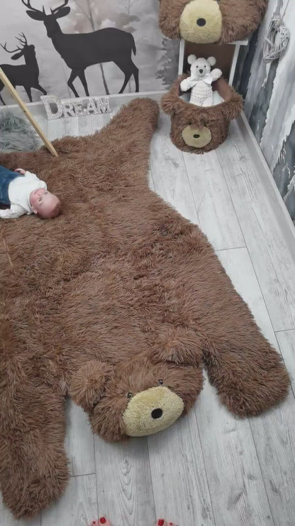 Bear Rug Brown Plush Baby Boy