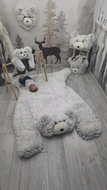 Woodland Bear Rug Personalized Baby Boy