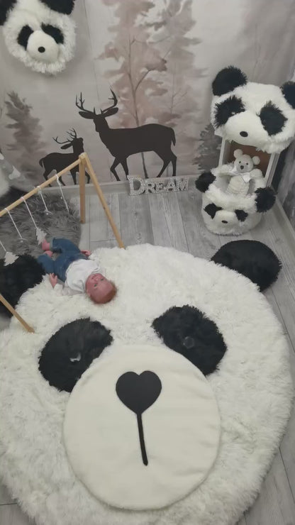 Handmade Minky Panda Bear Rug: Personalized Plush Nursery Decor