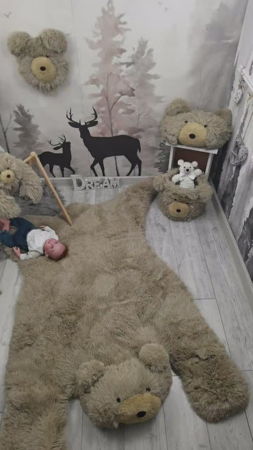 Bear Rug Woodland Baby Boy Personalized - video of the product