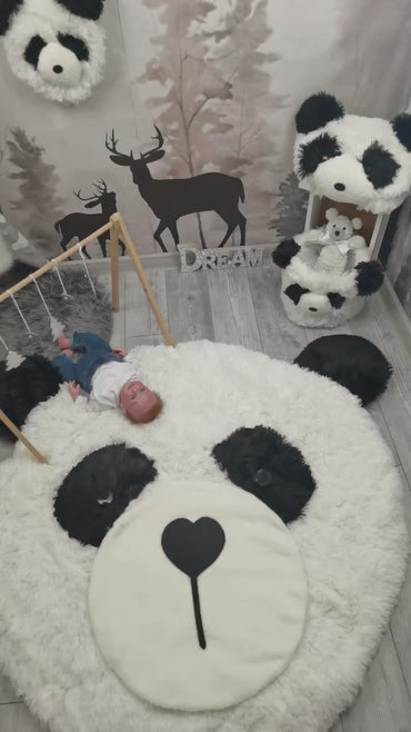 Handcrafted Panda Bear Pillow: Plush Nursery Decor