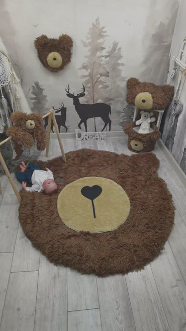 Woodland Bear Rug Nursery - Personalized Adventure Theme Baby Room Decor