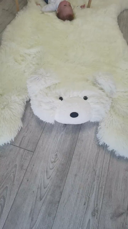 Polar Bear Rug Minky Personalized