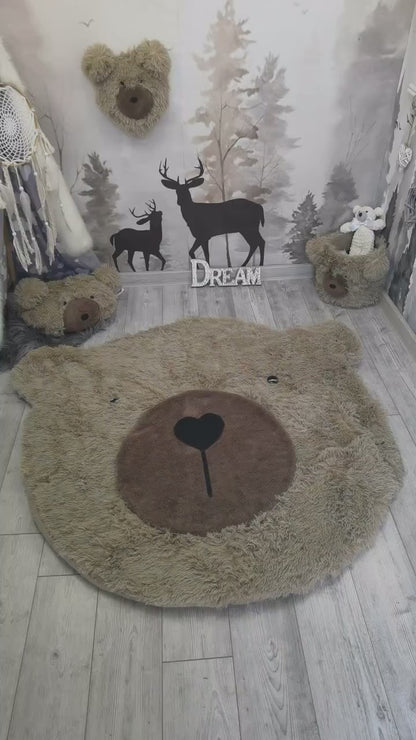 Handmade Plush Bear Pillow: Cozy Nursery Decor, Personalizable