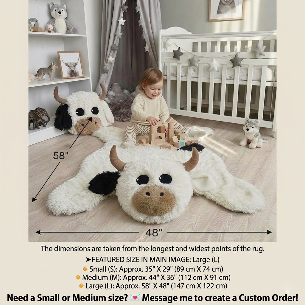 Wall Mounted Highland Cow Head Plush
