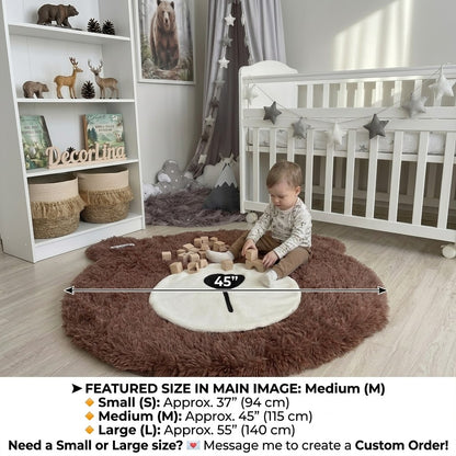 Minky Brown Bear Head Wall Mount: Handmade Nursery Decor